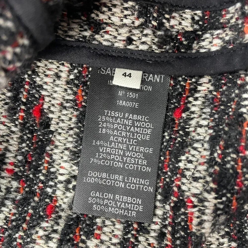 Isabel Marant Jacket Womens 44 Gray Etoile Designer Wool Boucle - Picture 6 of 11